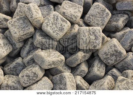 Granite pebbles, a pattern for use in landscape design