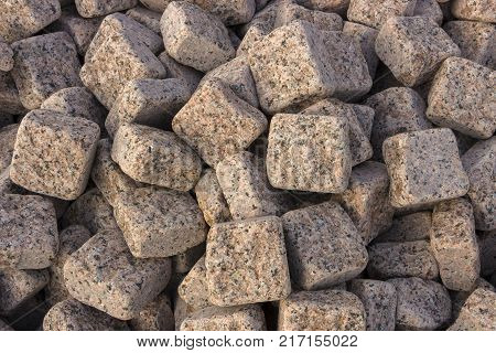 Granite pebbles, a pattern for use in landscape design