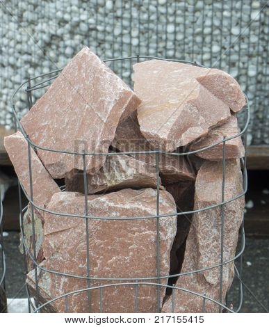 Granite pebbles, a pattern for use in landscape design