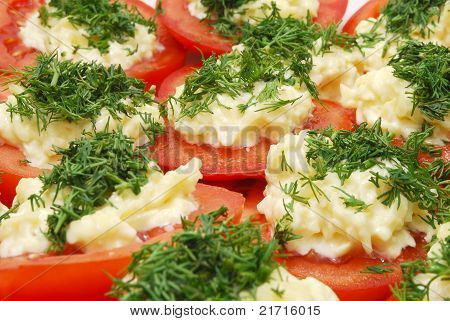 Domates Horseradish ve maydanoz ile