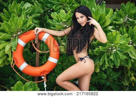 Beautiful and sexy life guard young girl