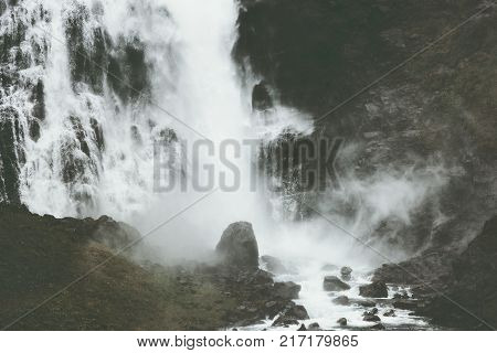 Waterfall Avdalsfossen in Norway Landscape Travel serene scenic view wild nature