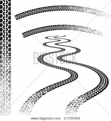 Tracce di pneumatici auto grunge