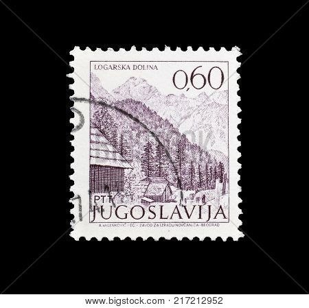 YUGOSLAVIA - CIRCA 1972 : Cancelled postage stamp printed by Yugoslavia, that shows Logarska dolina.