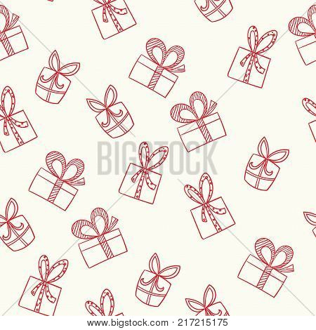 Seamless Pattern For Merry Christmas And New Year. Greeting Card.