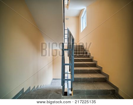 staircase in concrete new building without people