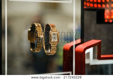 Milan, Italy - September 24, 2017:  Cartier Store In Milan. Fashion Week Cartier Shopping
