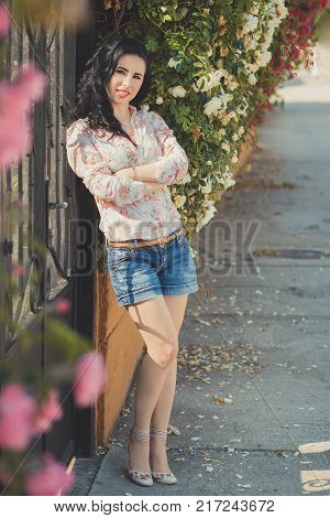 Amazing Mystic Lady Woman With Black Dark Curly Hairs Pink Cheeks Pout Deep Red Lips Wearing Designe