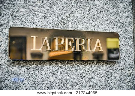 Milan, Italy - September 24, 2017:  La Perla Store In Milan. Fashion Week La Perla Shopping