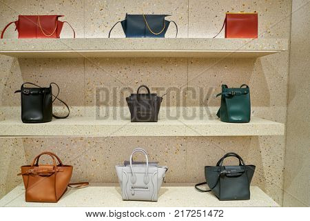 ROME, ITALY - CIRCA NOVEMBER, 2017: Celine bugs on display at a second flagship store of Rinascente in Rome.