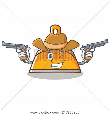 Cowboy dustpan character cartoon style vector illustration
