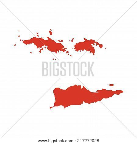 United States Virgin Islands, known as USVI vector map