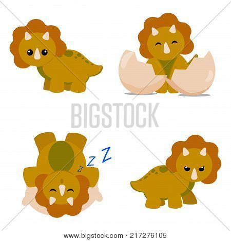 abstract cute cartoon dinosaur on a white background