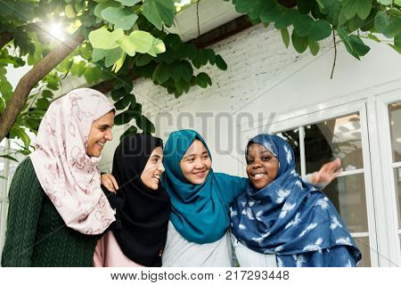 Diverse children studying outdoor