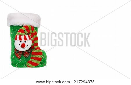 Christmas. Boot of St. Nicholas izolated on white. free space for text