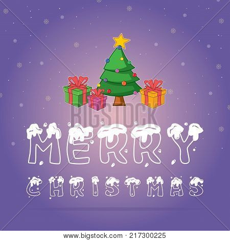 Merry Christmas greeting card style vector illustration