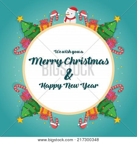 Greeting card of Christmas theme vector illustration