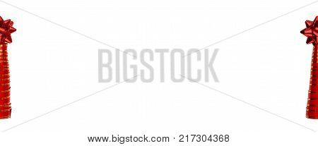 Decorative Christmas tree. Christmas tree made from ribbon isolated on white. Style minimalism