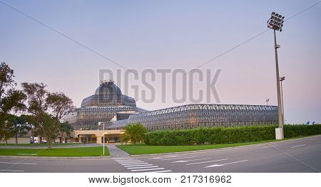 Beautiful Frontage Of Railway Station In Baku