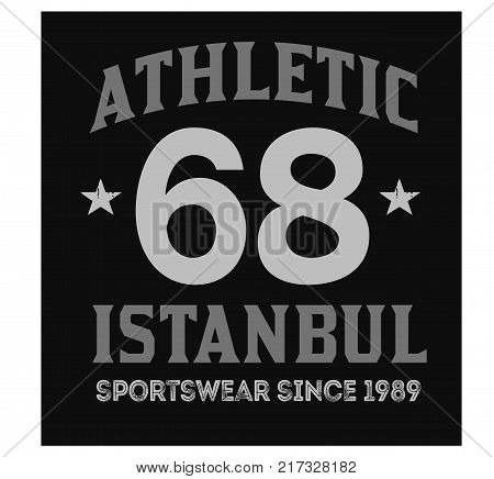 Istanbul sport t-shirt design, college sport team style typography for poster, t-shirt or print.