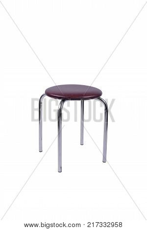 dark purple metal stool on a white background.