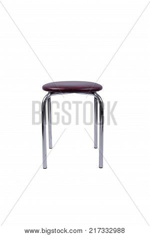 dark purple metal stool on a white background.