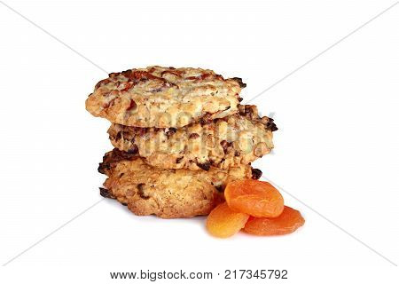 Homemade healthy cookies handmade with eco-friendly ingredients - dried apricots