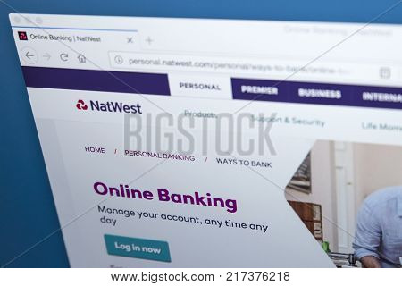LONDON UK - NOVEMBER 22ND 2017: The homepage of the Online Banking area on the Natwest bank website on 22nd November 22nd 2017.