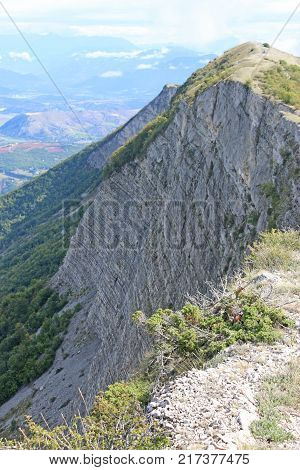 rock face of the Chabre Mountain, French Alps