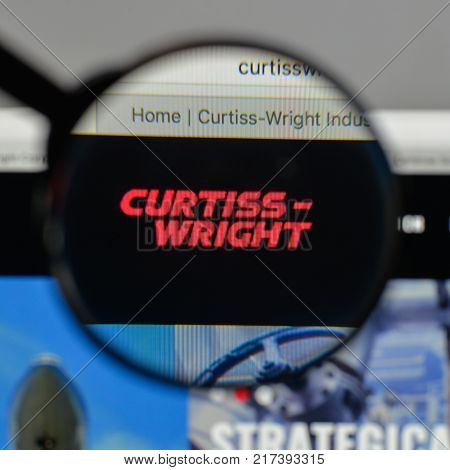 Milan, Italy - August 10, 2017: Curtiss Wright Logo On The Website Homepage.
