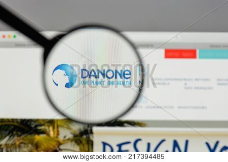 Milan, Italy - August 10, 2017: Danone. Logo On The Website Homepage.