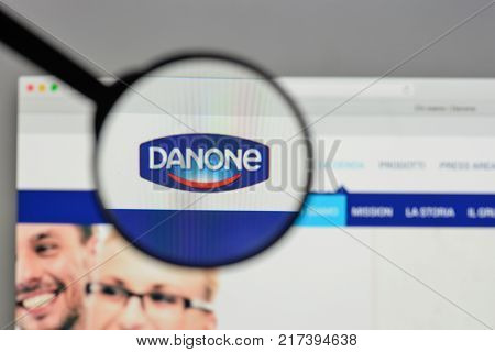 Milan, Italy - August 10, 2017: Danone. Logo On The Website Homepage.