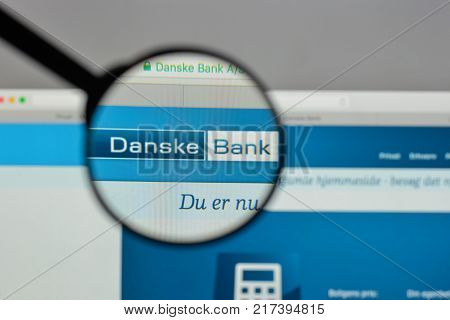 Milan, Italy - August 10, 2017: Danske Bank Logo On The Website Homepage.