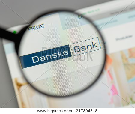 Milan, Italy - August 10, 2017: Danske Bank Logo On The Website Homepage.