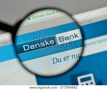 Milan, Italy - August 10, 2017: Danske Bank Logo On The Website Homepage.