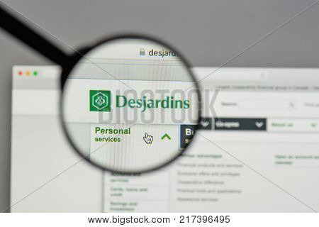 Milan, Italy - August 10, 2017: Desjardins. Logo On The Website Homepage.