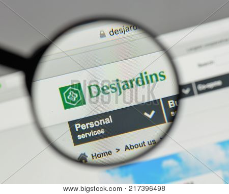 Milan, Italy - August 10, 2017: Desjardins. Logo On The Website Homepage.