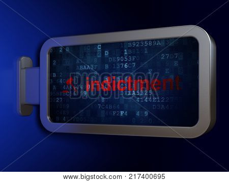 Law concept: Indictment and Gavel on advertising billboard background, 3D rendering