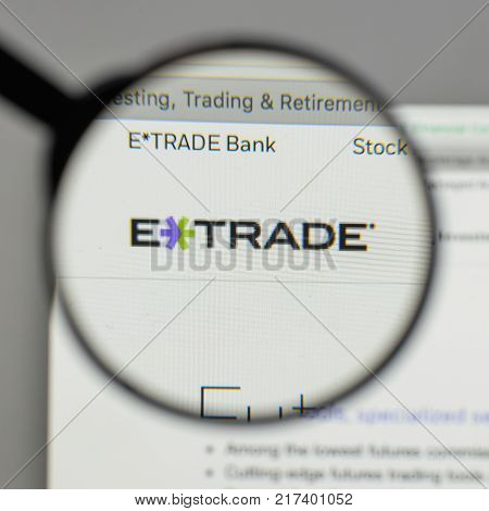 Milan, Italy - August 10, 2017: E*trade Financial Logo On The Website Homepage.