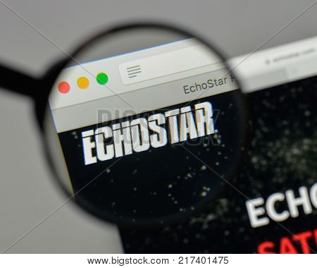 Milan, Italy - August 10, 2017: Echostar. Logo On The Website Homepage.