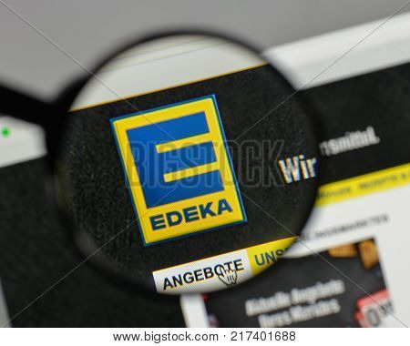Milan, Italy - August 10, 2017: Edeka. Logo On The Website Homepage.