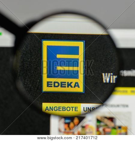 Milan, Italy - August 10, 2017: Edeka. Logo On The Website Homepage.