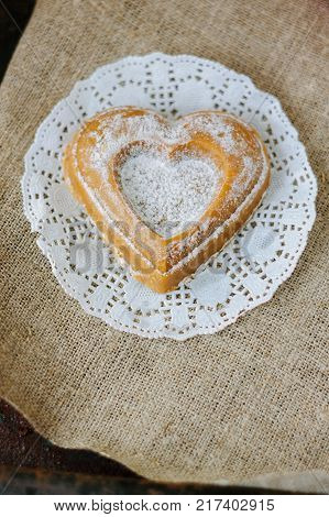 Sweet Vegetarian coockie in form of heart