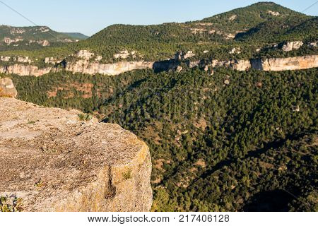 Rocky Landscape In Siurana De Prades Tarragona Spain. Copy Space For Text