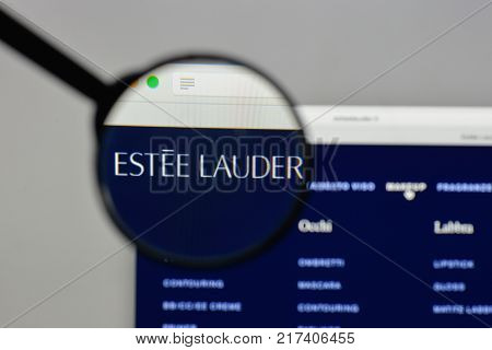 Milan, Italy - August 10, 2017: Estee Lauder Logo On The Website Homepage.