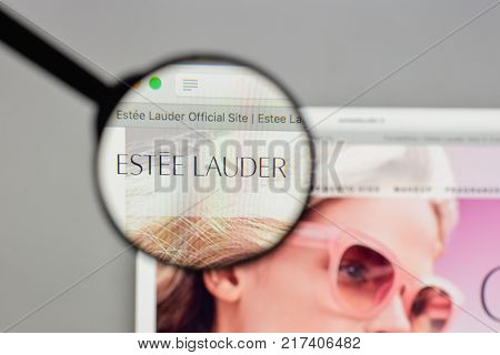 Milan, Italy - August 10, 2017: Estee Lauder Logo On The Website Homepage.