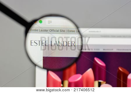 Milan, Italy - August 10, 2017: Estee Lauder Logo On The Website Homepage.