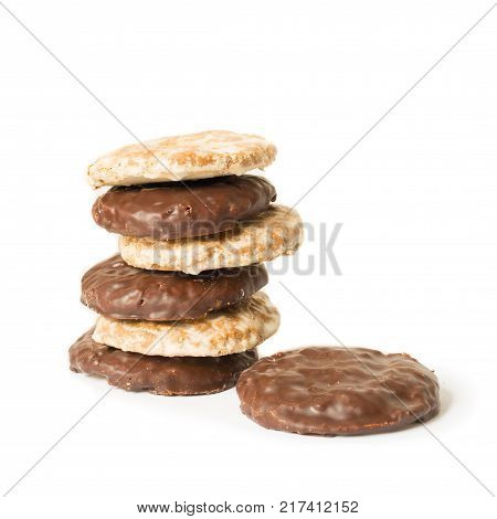 Elisen-lebkuchen Christmas cookies. Isolated on white background.