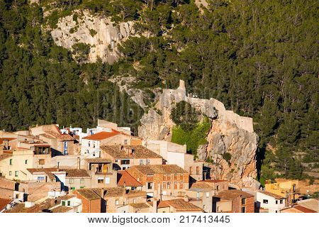 View Of The Old Spanish Town In The Forest, Pratdip, Tarragona, Spain.