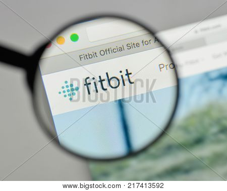 Milan, Italy - August 10, 2017: Fitbit Logo On The Website Homepage.